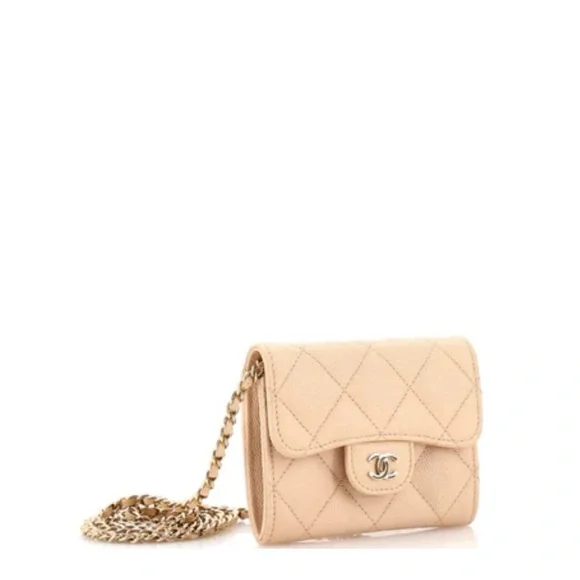 Chanel Classic Flap Card Holder on Chain Quilted Caviar Mini - Picture 4 of 7